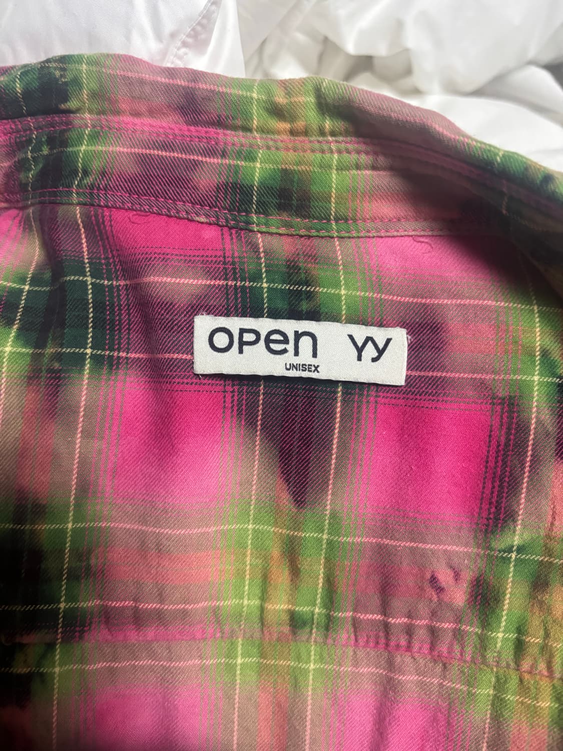 오픈와이와이 페이드 체크 포켓 셔츠 핑크 상품이미지5