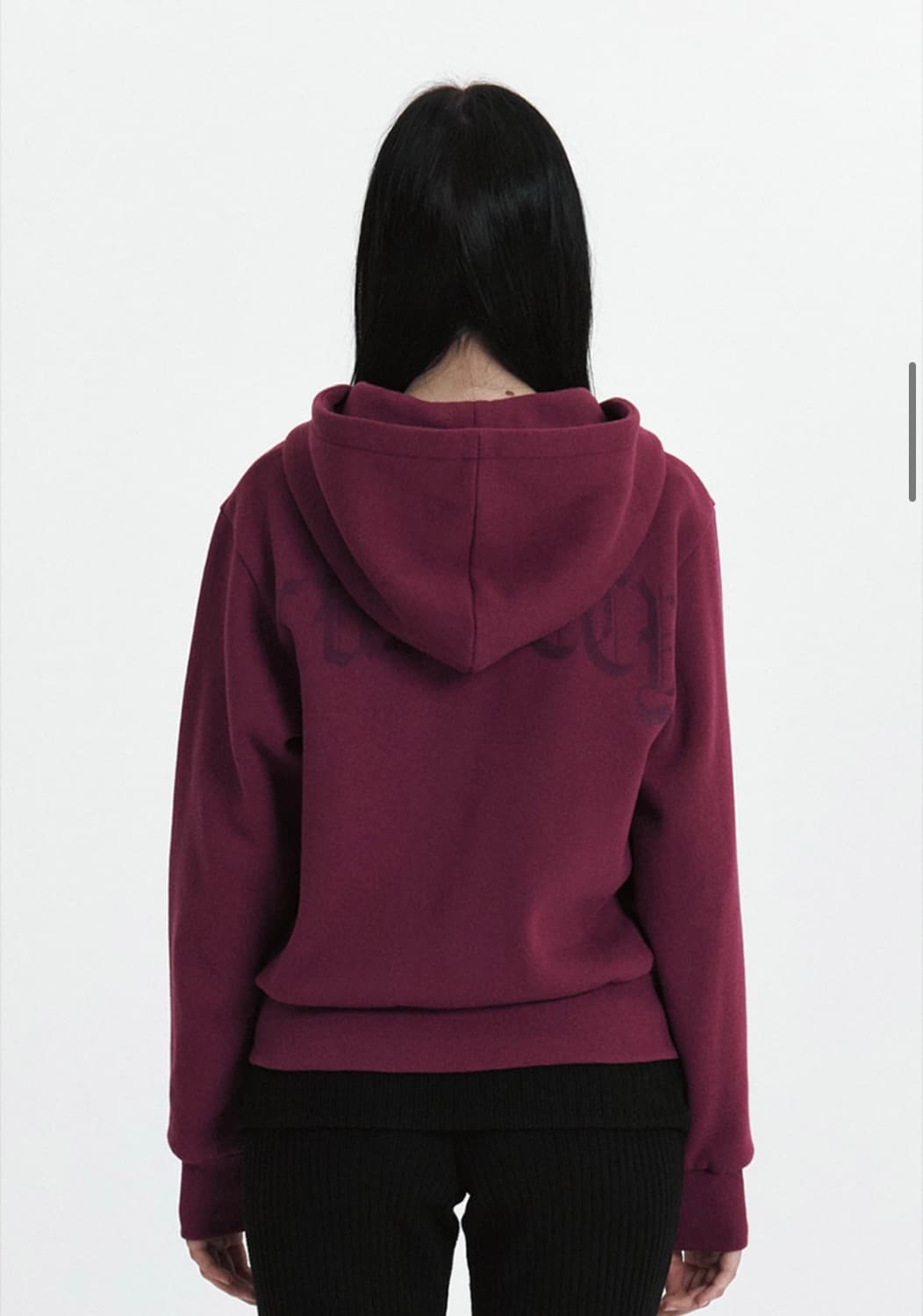 큐리티 curetty c 벨벳 로고 플리스 후드집업 퍼플 상품이미지4