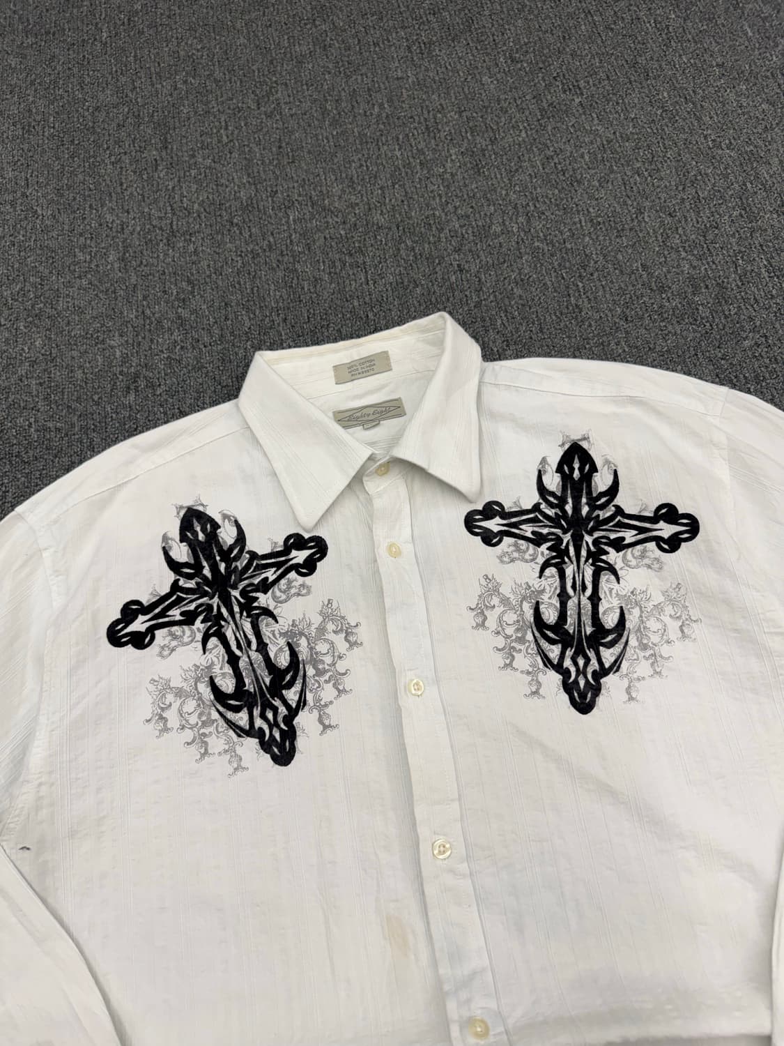 2XL)Eighty Eight 빈티지 십자가 프린팅 긴팔셔츠 상품이미지3