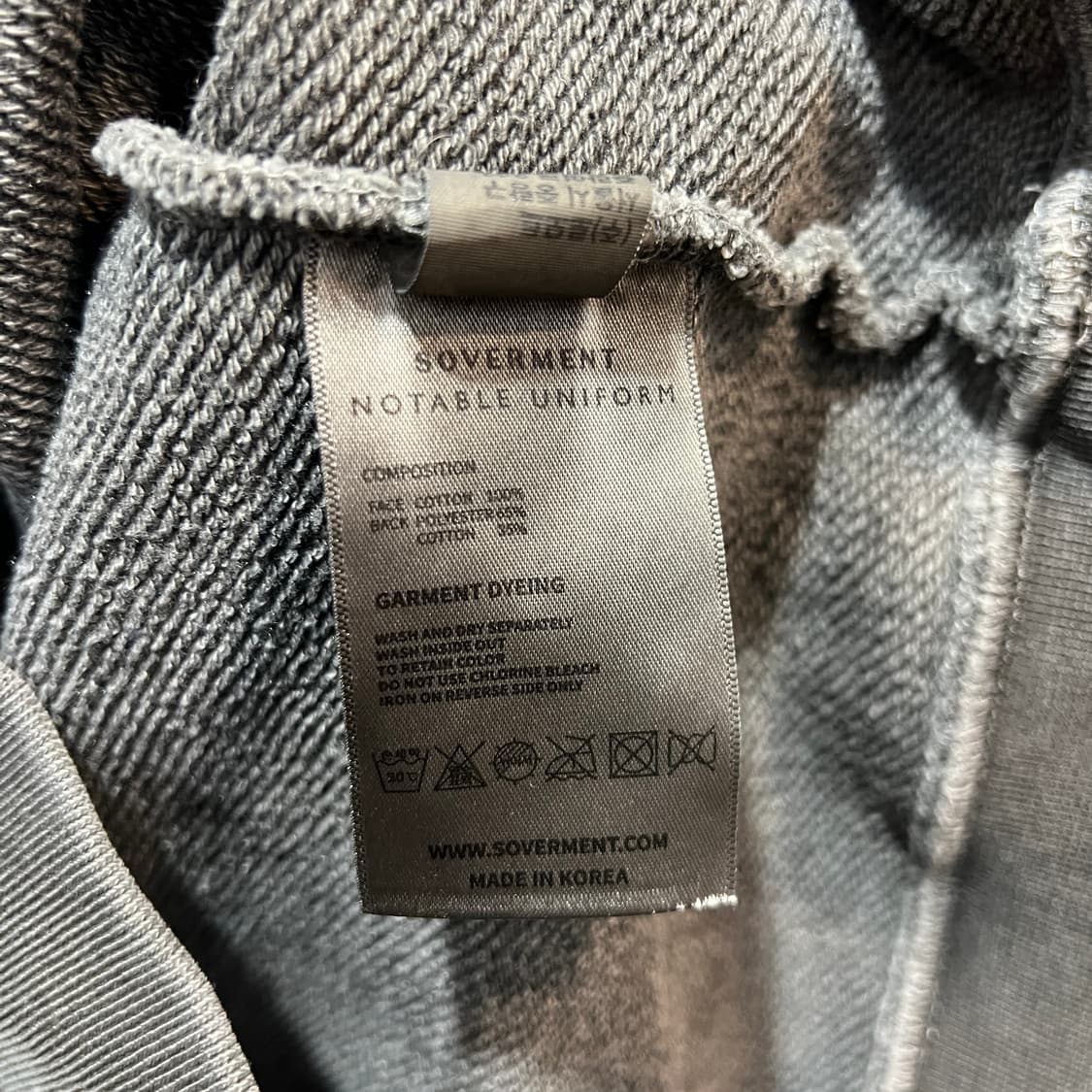소버먼트 차콜 맨투맨 상품이미지4