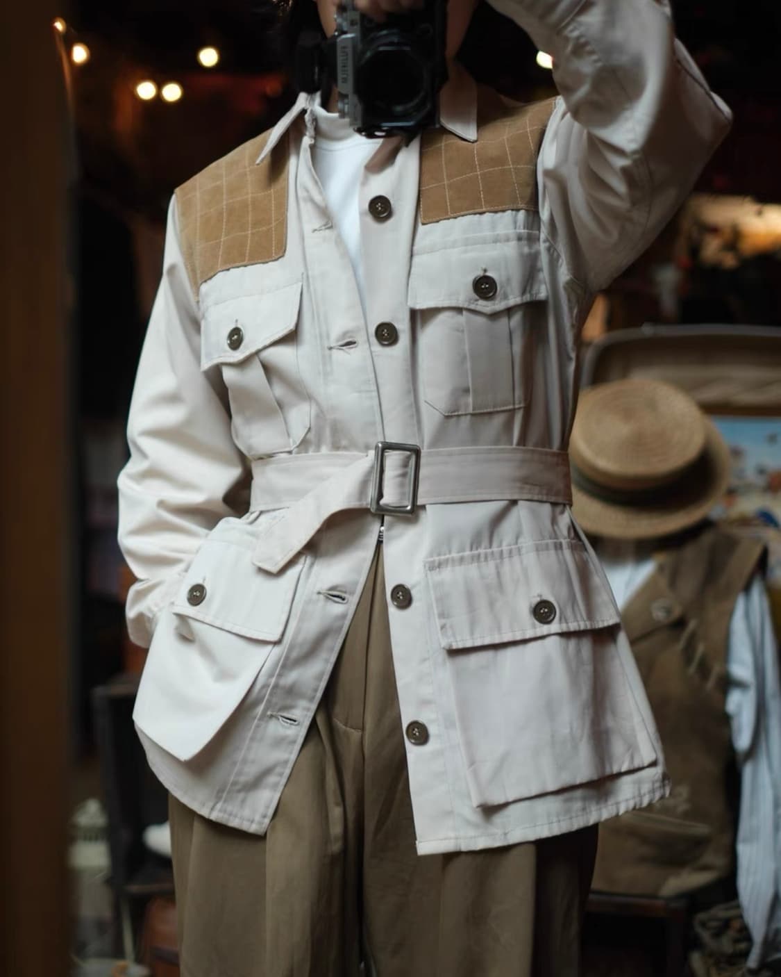 1960s 빈티지 헌팅 사파리 슈팅 자켓 상품이미지5