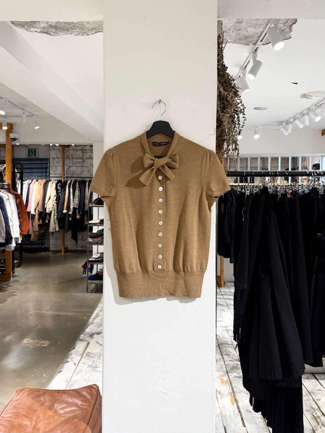 랄프로렌 베이지 리본 하프 가디건 상품이미지1