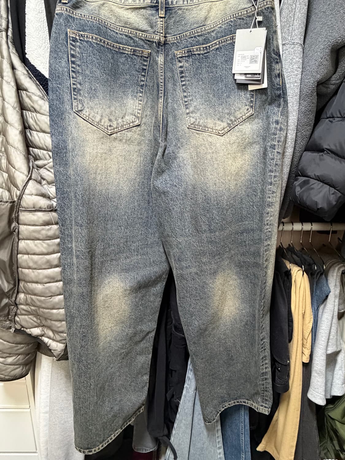 [2] 언더마이카 무.26 브러시 워시드 와이드 진 오일블루 상품이미지3