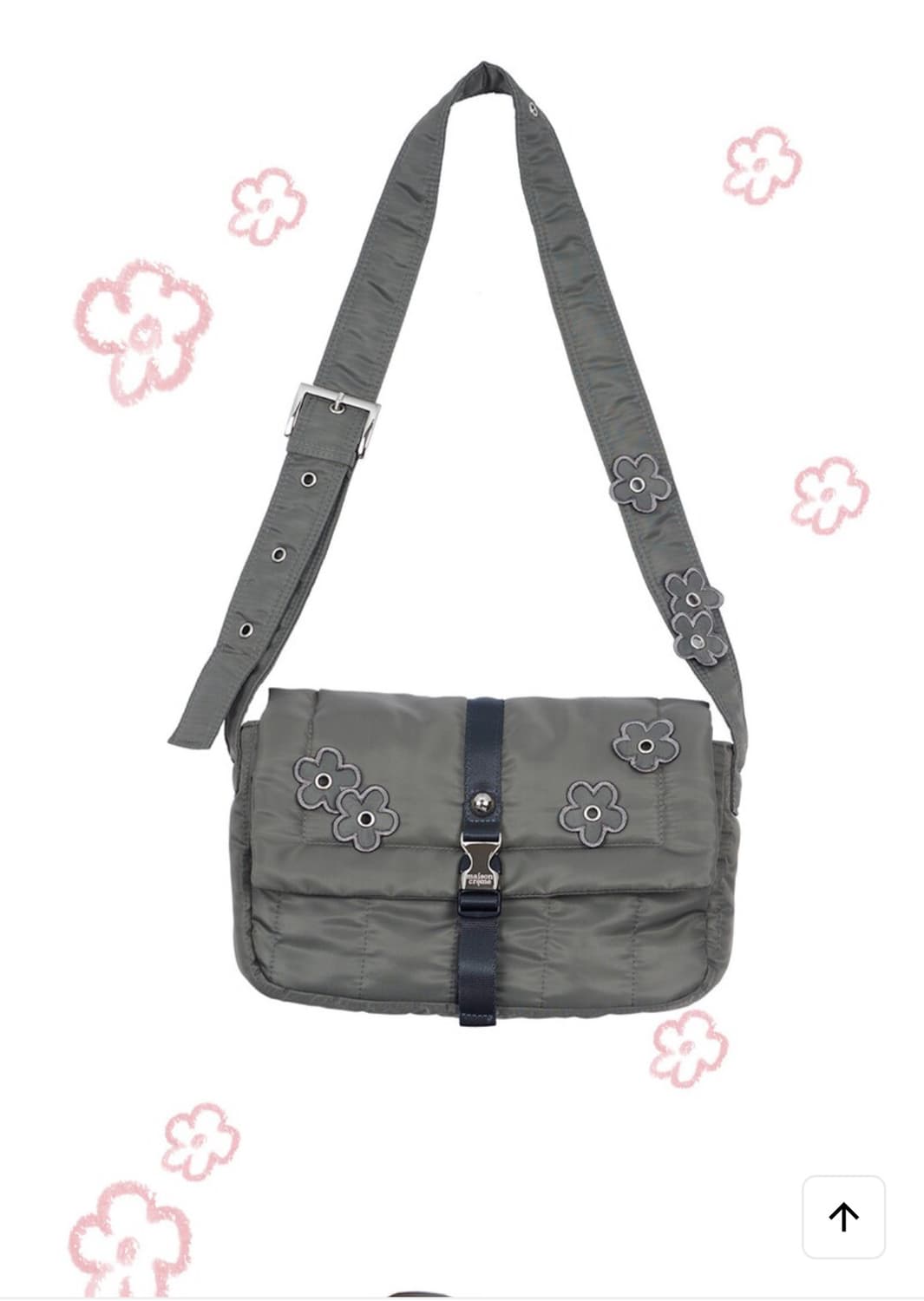 maison crame 메종크렘 아카이브6 카키 그레이 나일론 크로스백 상품이미지2