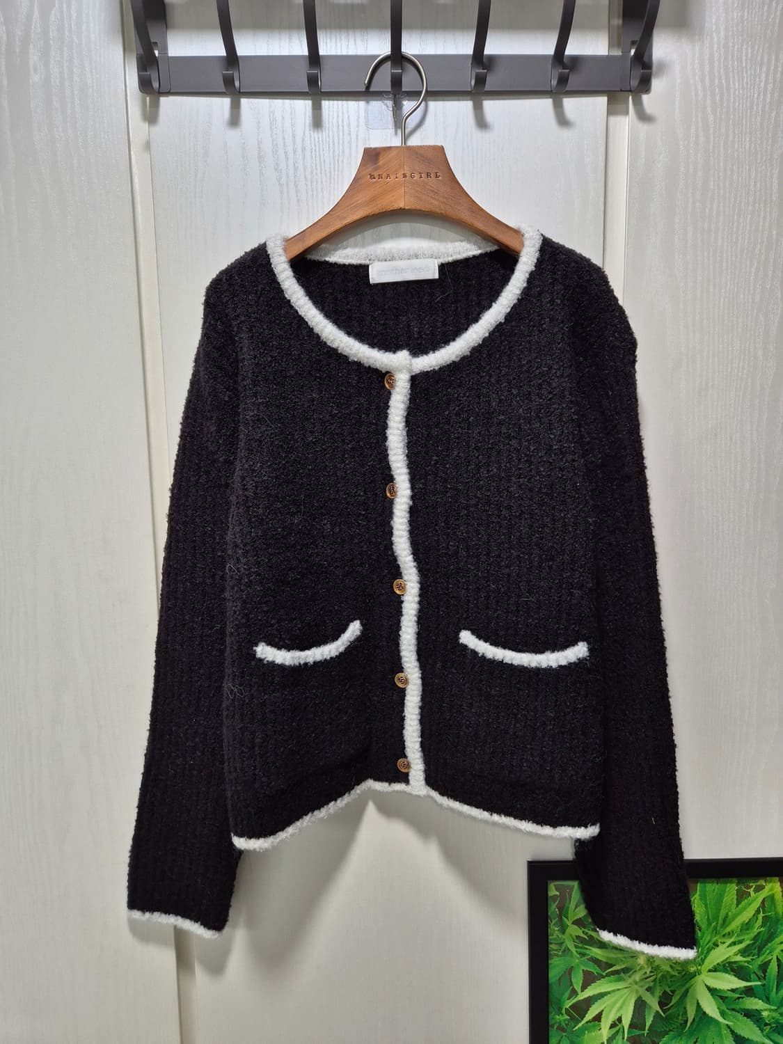 브래이시걸 블랙 트위드 가디건 상품이미지1