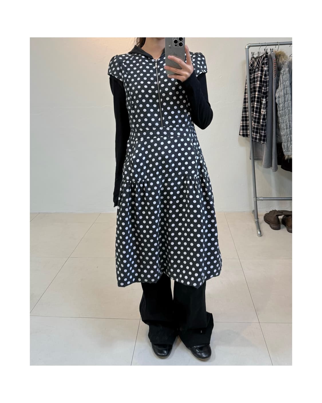 빈티지 도트 원피스 상품이미지2