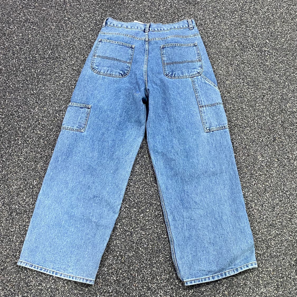 콜라보 더블니 와이드 데님팬츠 B1987 상품이미지5