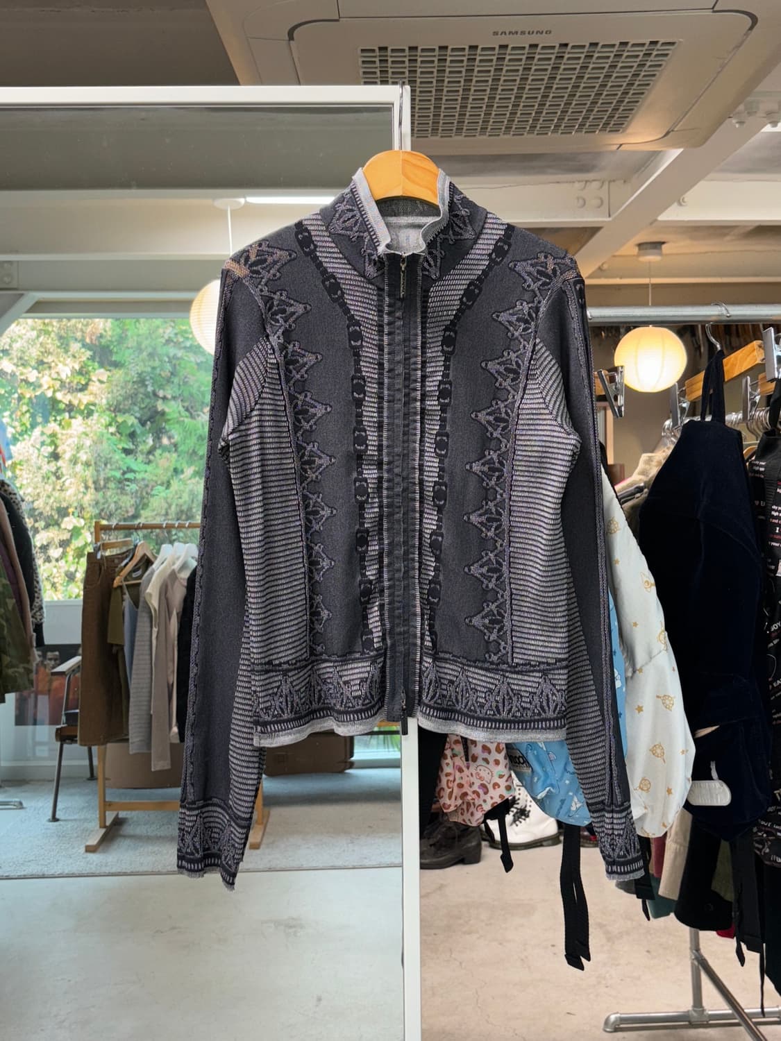 히로코 비스 니트 집업 자켓 상품이미지1