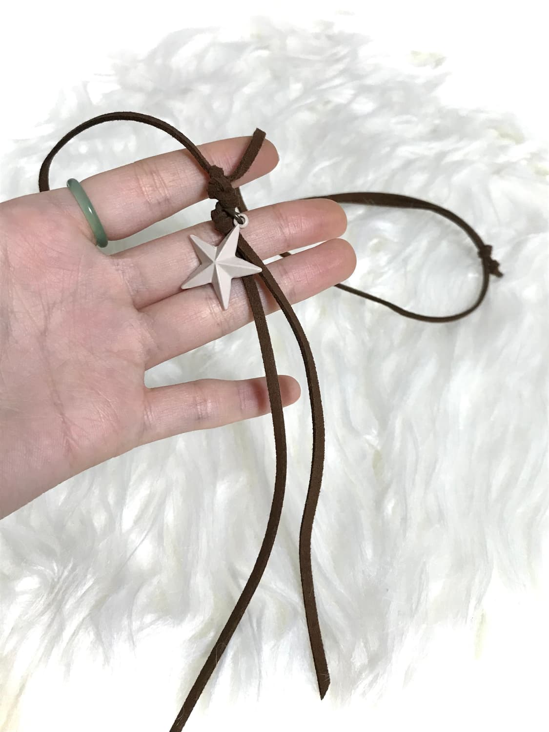 빈티지 보헤미안 웨스턴 별 스웨이드 끈 길이조절 목걸이 상품이미지3