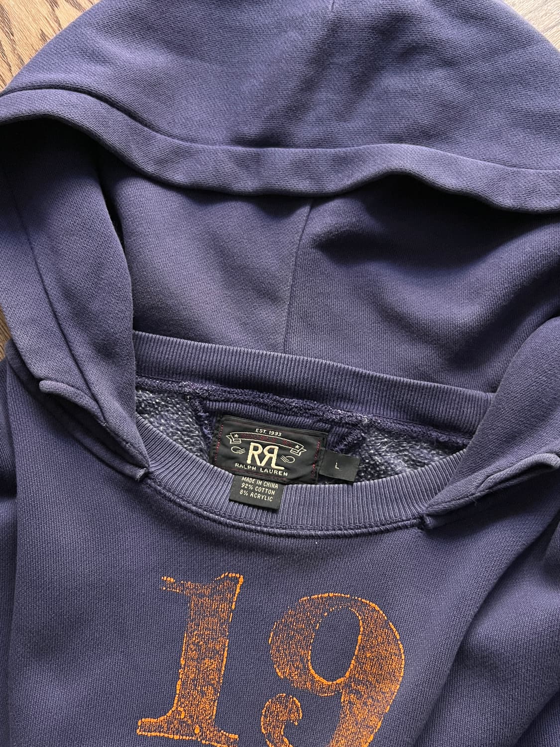 [L]RRL 더블알엘 빈티지 프린팅 애프터 후드 티셔츠 상품이미지2