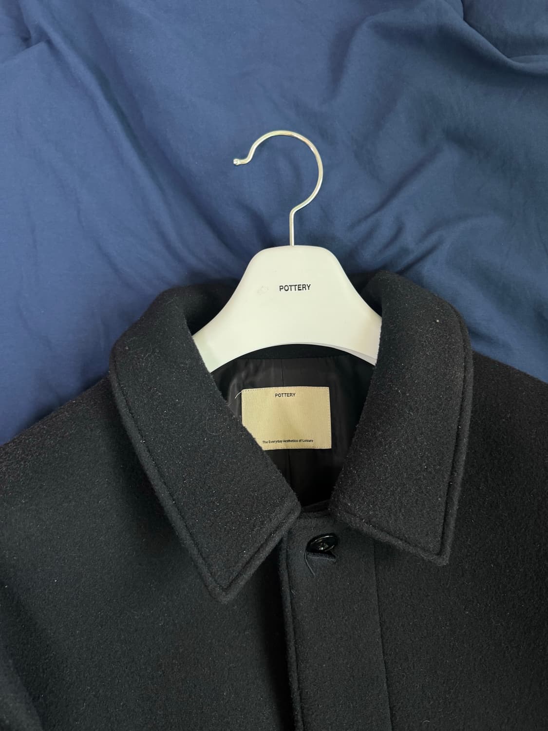 포터리 멜튼 울 코트 다크네이비 2사이즈 상품이미지2