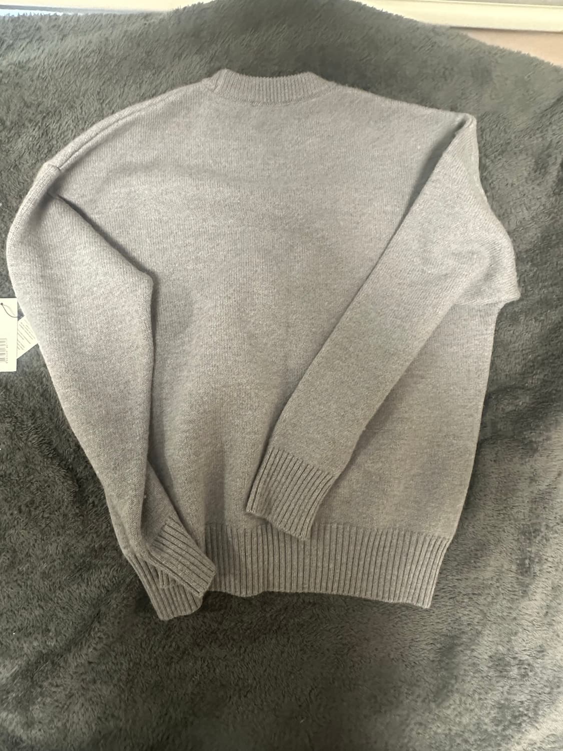 아미 빅 하트 로고 오버사이즈 인타르시아 스웨터 그레이 블랙 (M) 상품이미지3