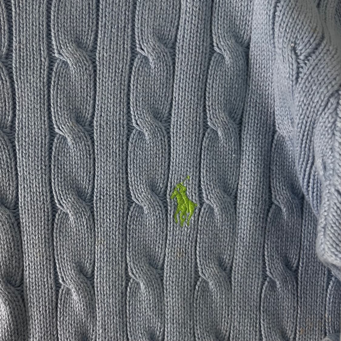 W 95 폴로랄프로렌 스카이블루 꽈배기 니트 상품이미지3