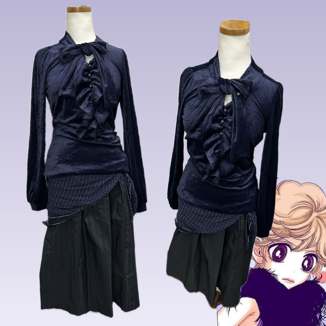 🖤슈슈룬 쇼콜라의 코디세트🖤블라우스 마계 고스로리 공겜여주 레이어드 상품이미지2