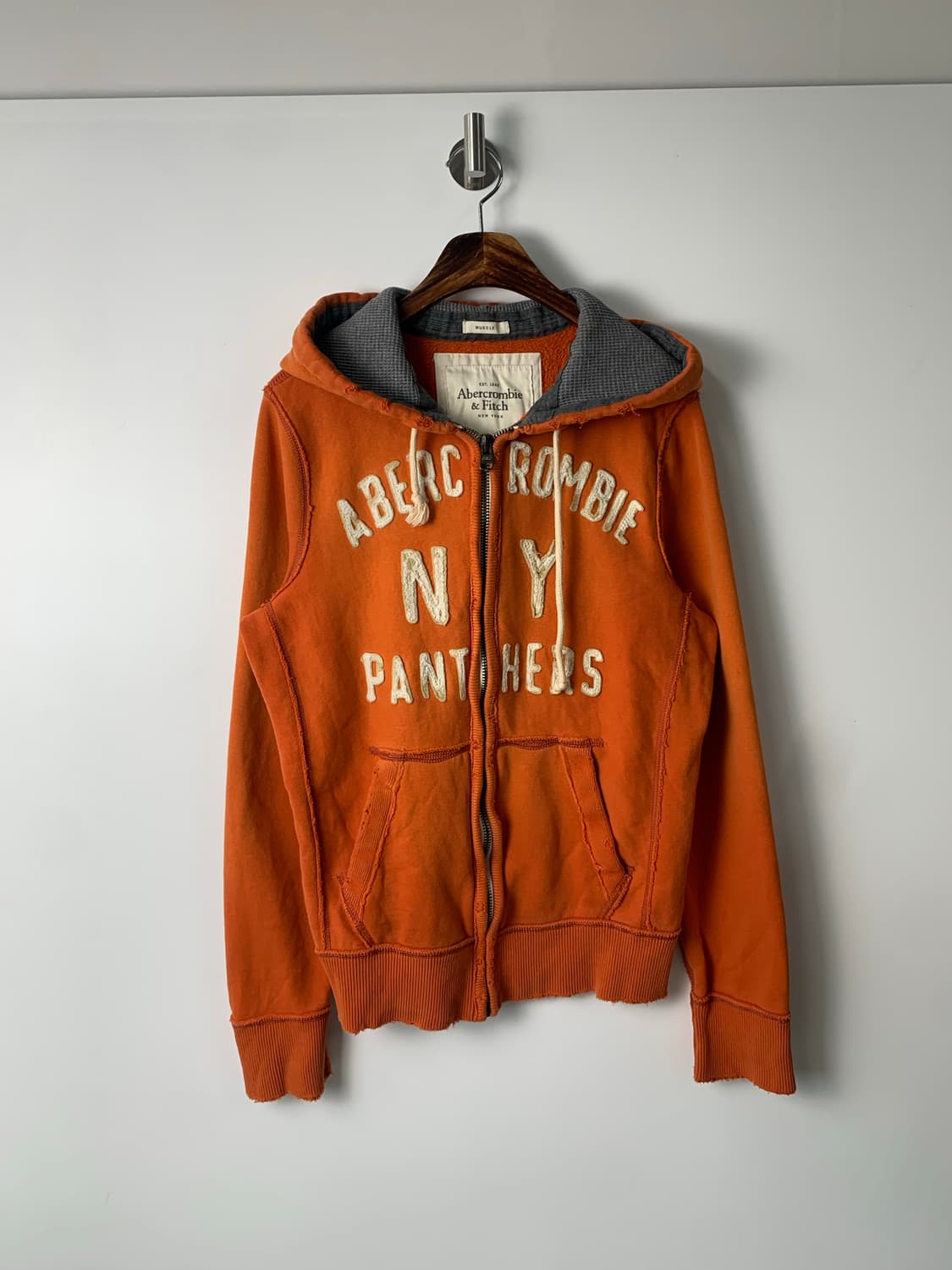 아베크롬비 y2k 와투케 오렌지 헤비코튼 후드집업 상품이미지2
