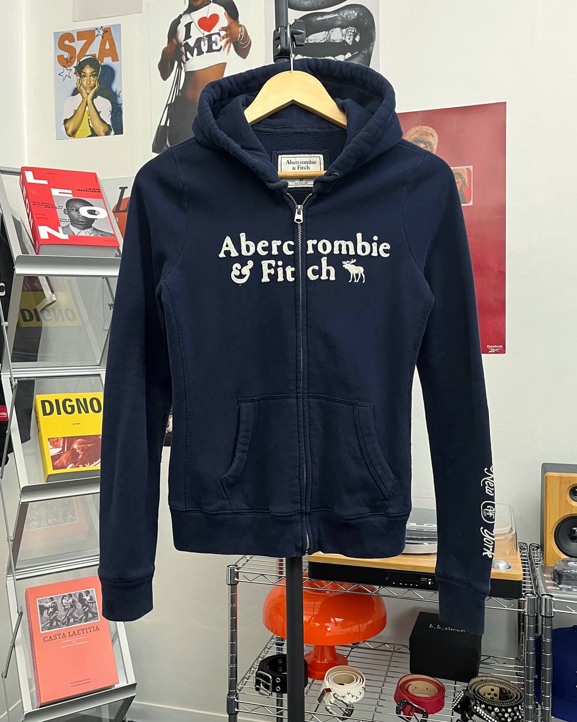 아베크롬비 세미딱붙 네이비 후드집업 상품이미지5