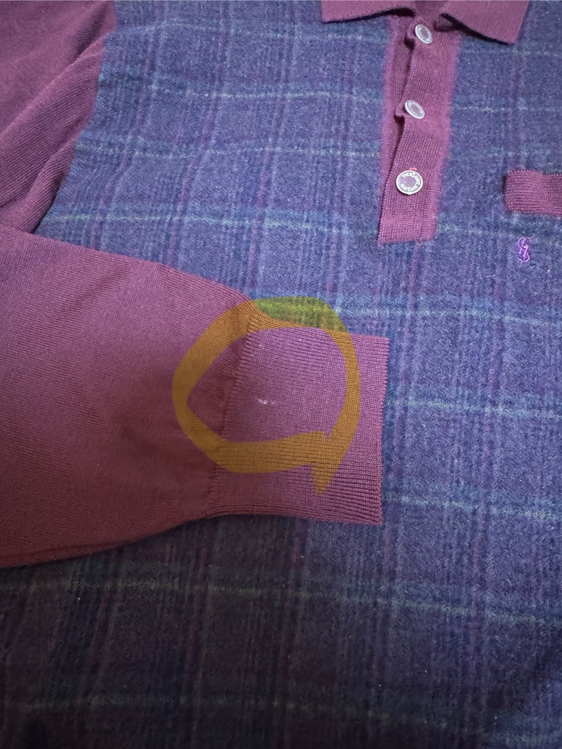 YSL 입생로랑 빈티지 버건디 니트 상품이미지9