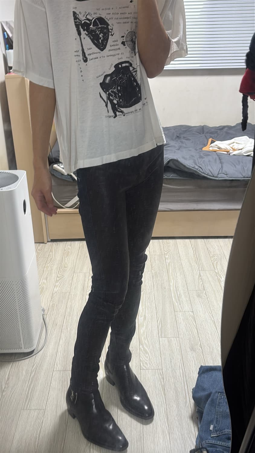 헬무트랭 램스킨 레더 데님 스키니진 27사이즈 상품이미지7