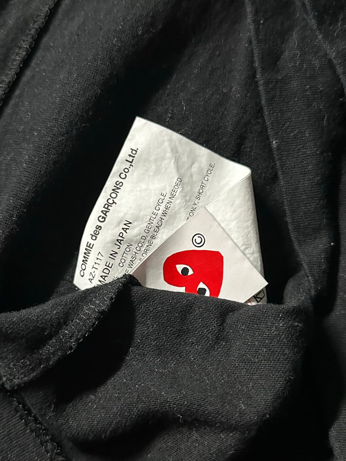 꼼데가르송 하트 롱슬리브 블랙 상품이미지4