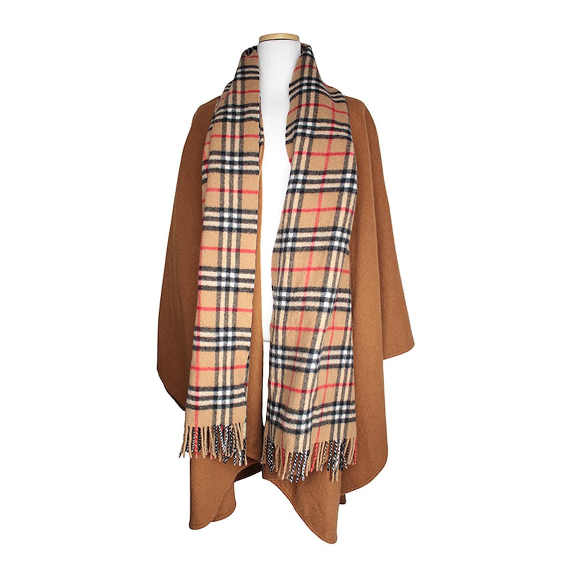 버버리 체크 캐시미어 케이프 롱코트 (빅 오버사이즈) 상품이미지1