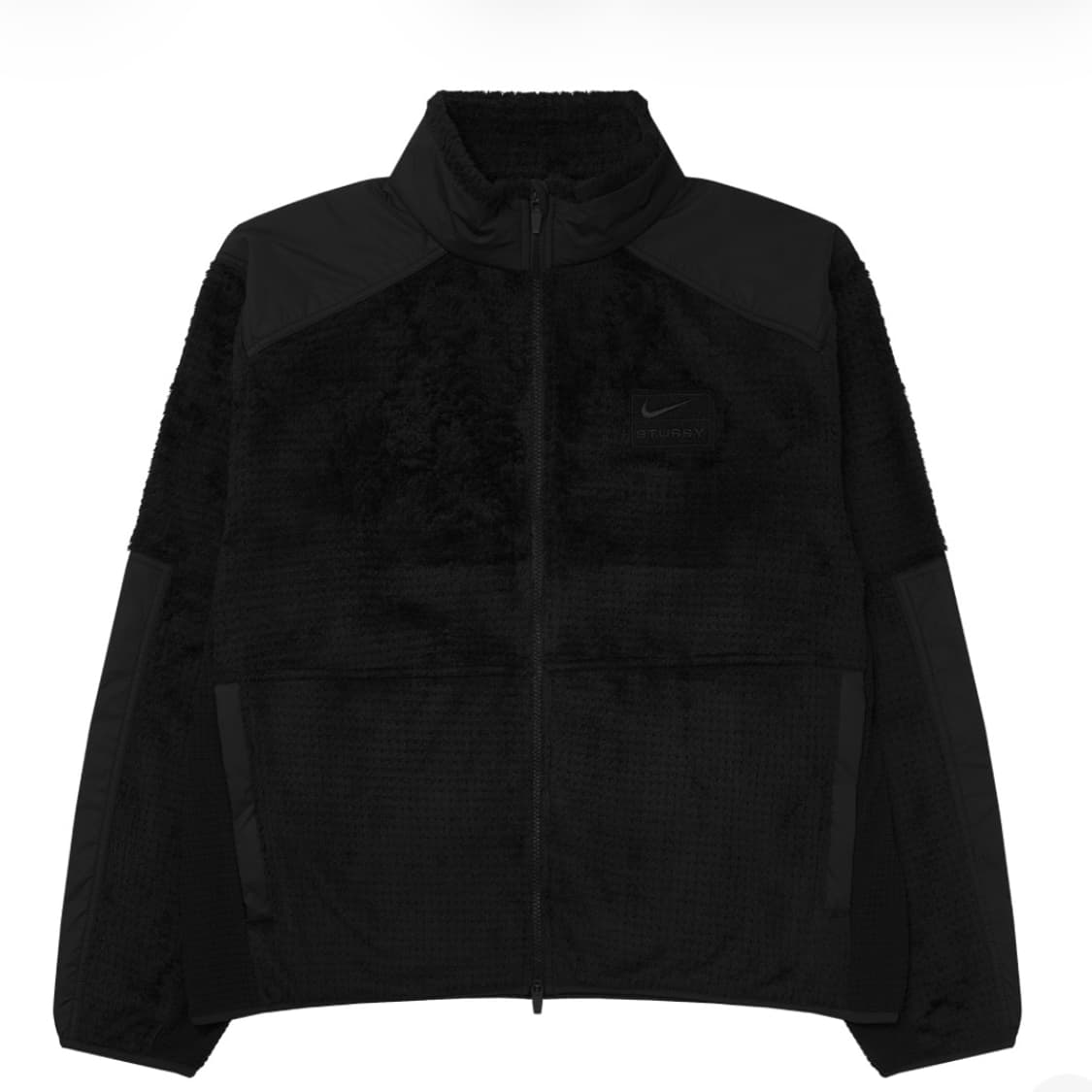 [M, 새제품] 나이키 x 스투시 풀 집 플리스 블랙 상품이미지1