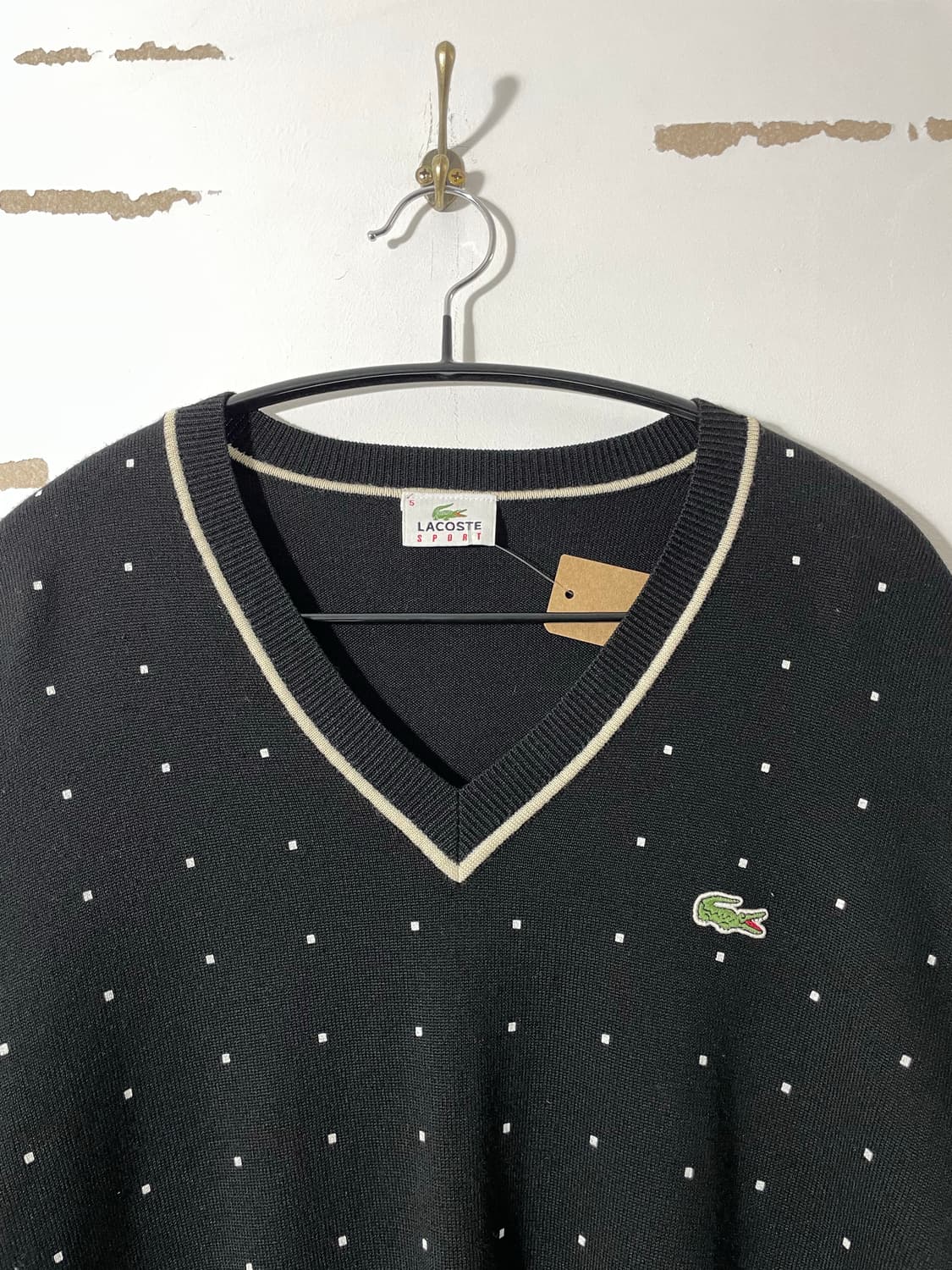 라코스테 도트 브이넥 울 니트 상품이미지3