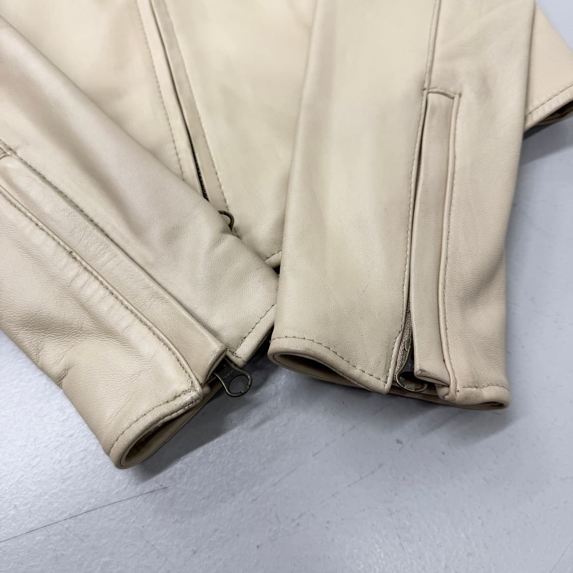 릭오웬스맛 리얼레더 하이넥 후드 가죽자켓 상품이미지5