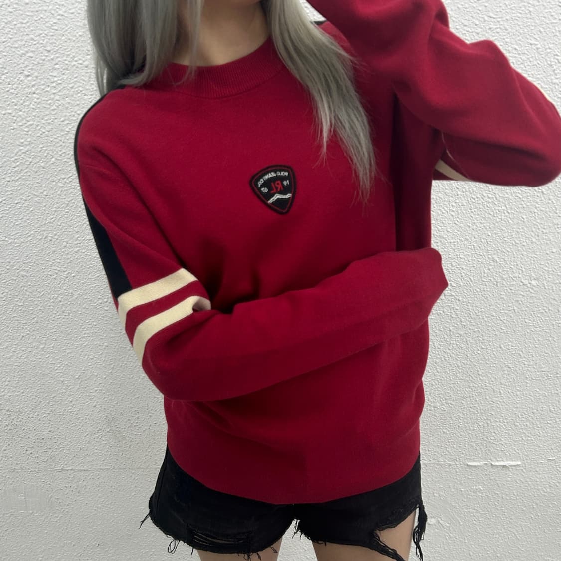 폴로 랄프로렌 패치로고 레드 니트 M 상품이미지2