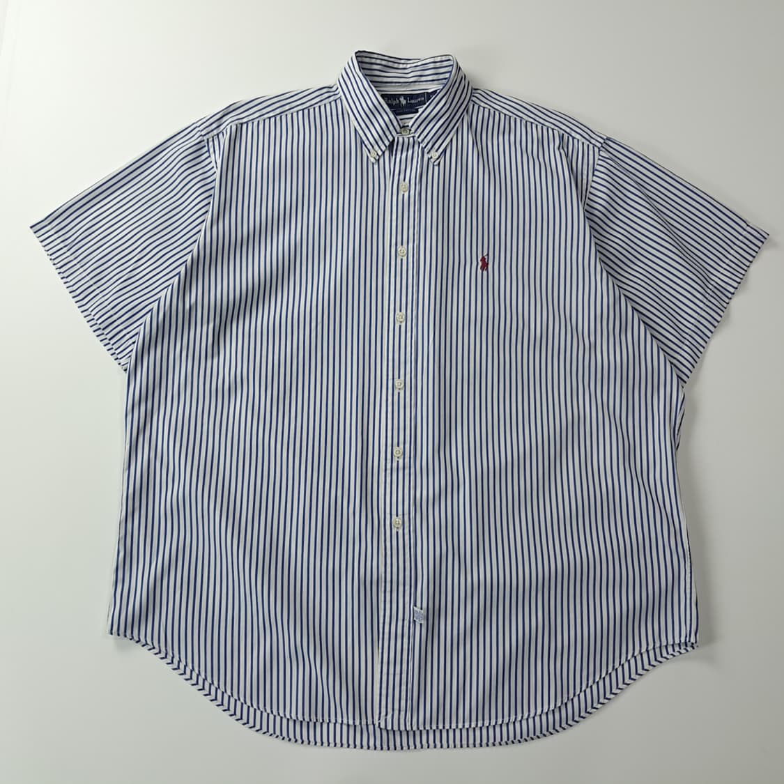 CJ263 XL 폴로 싱가포르판 90s 블루 마린스트라이프 반팔 셔츠  상품이미지1