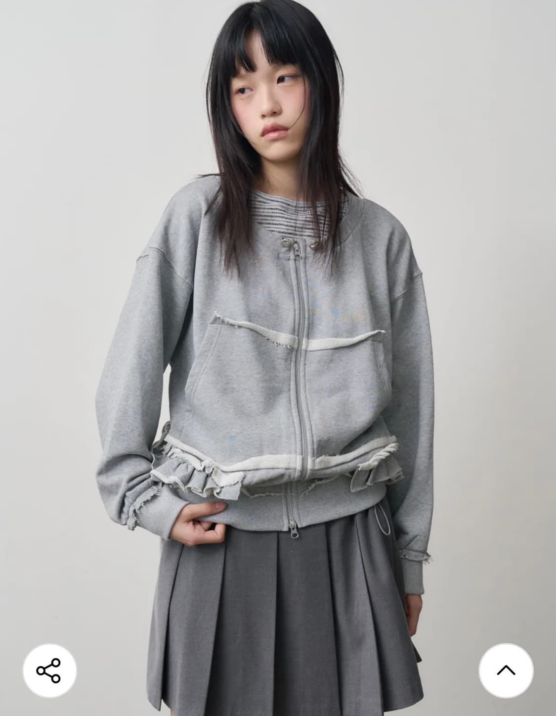 Soft ruffle ribbon detail jumper_gray 상품이미지1