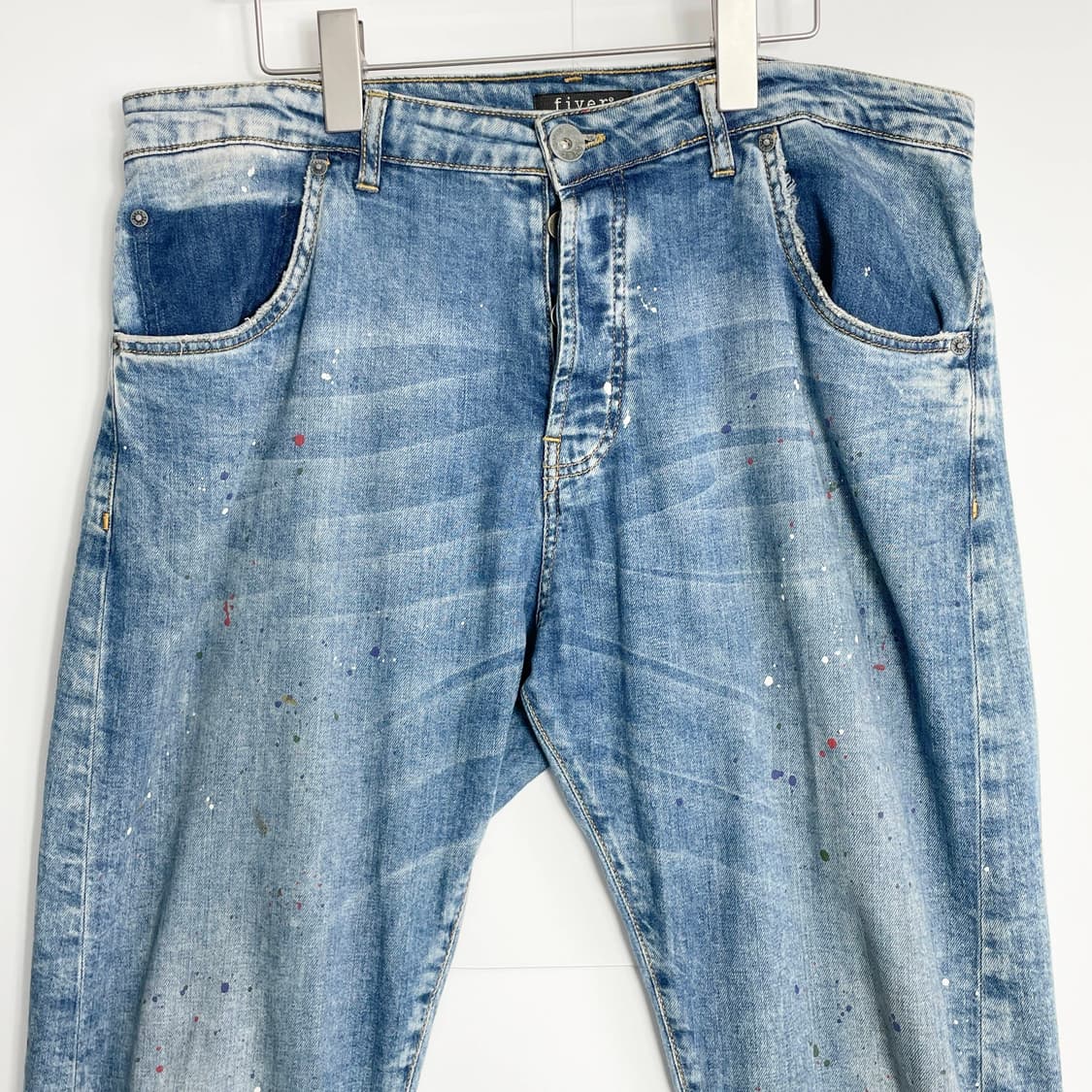C1 FIVER 시리즈 페인팅 데님팬츠 36사이즈 상품이미지2