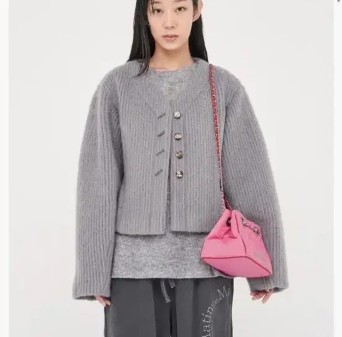 마뗑킴 가디건 자켓 그레이 상품이미지1