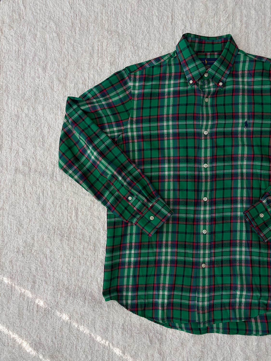 폴로 그린 체크셔츠 상품이미지2