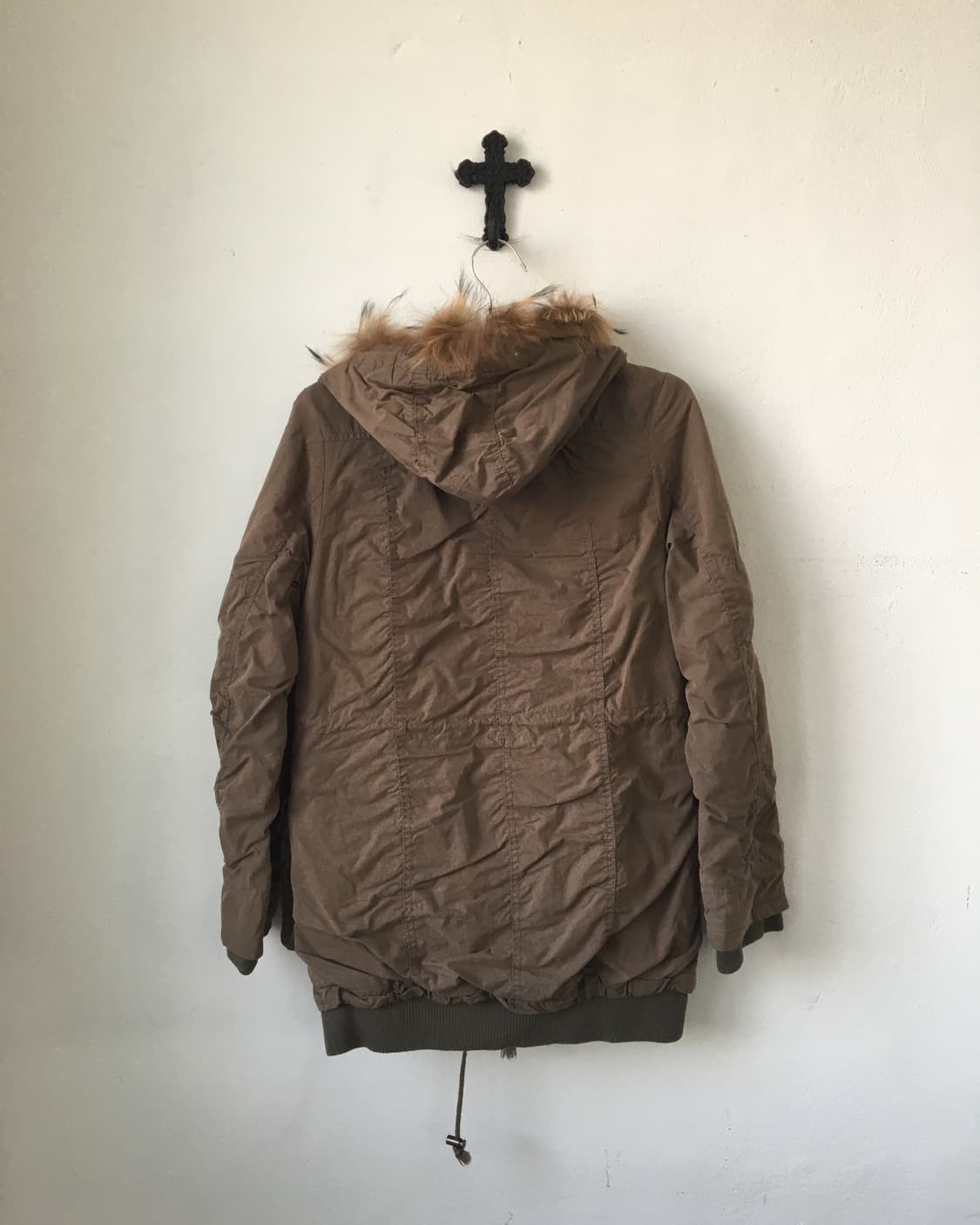 Fake fur hood filed jacket 상품이미지3