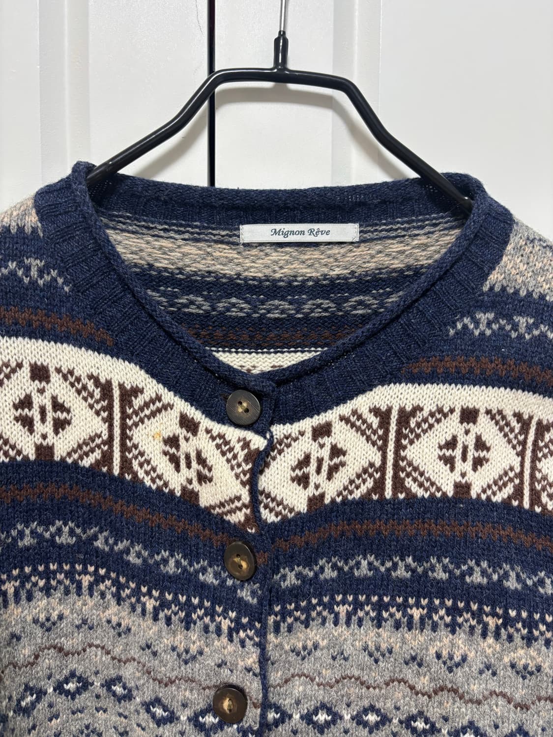 mignon rêve 아일 니트 가디건 상품이미지3