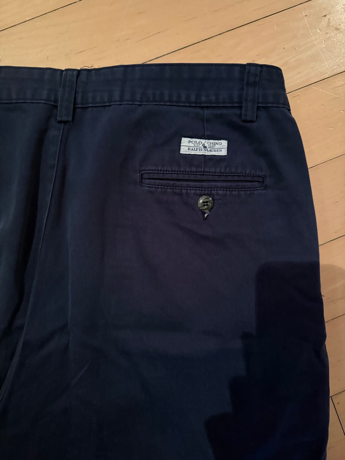 빈티지 폴로 네이비 투턱 반바지 상품이미지2