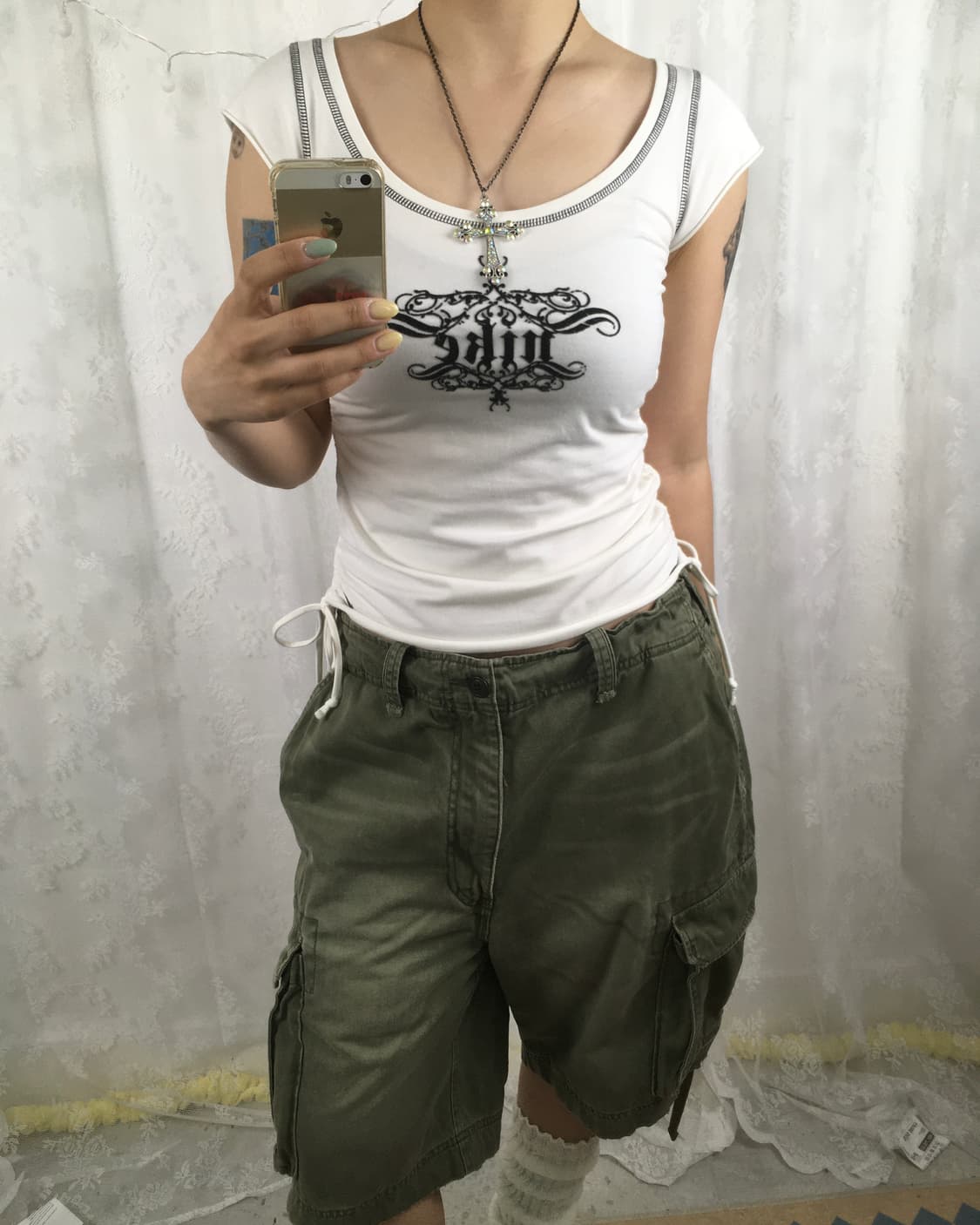 NIKE(2000‘s) logo shirring top 상품이미지1