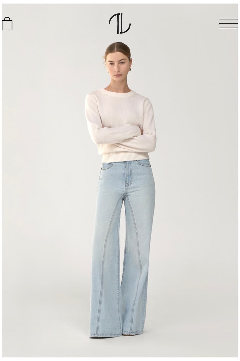 더로랑 세미와이드트위스트진(라이트블루M) 상품이미지3