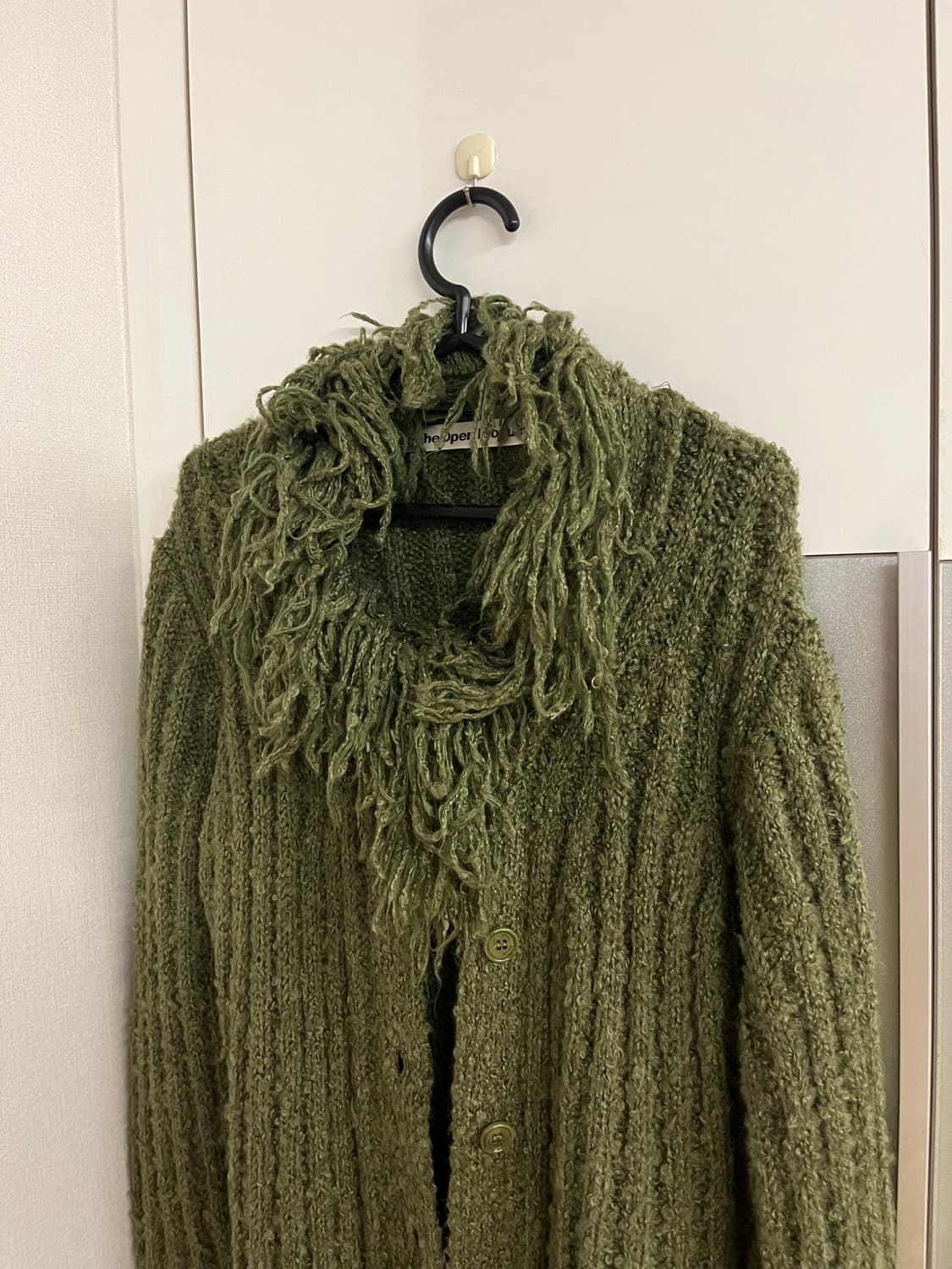 더 오픈 프로덕트 (오픈 yy) 프린지 가디건 (그린) 상품이미지4