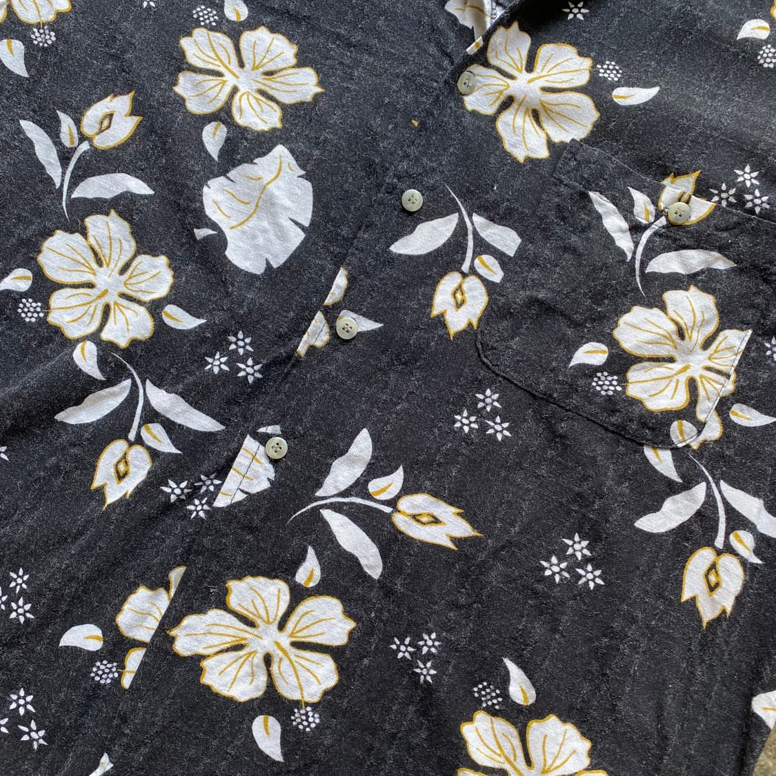 빈티지 블랙 플라워 반팔 셔츠 상품이미지3