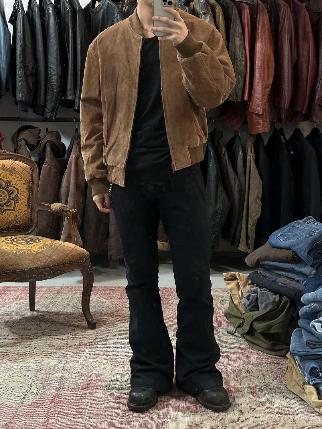 80's 빈티지 스웨이드 봄버 자켓 빈티지 레더 자켓 상품이미지10