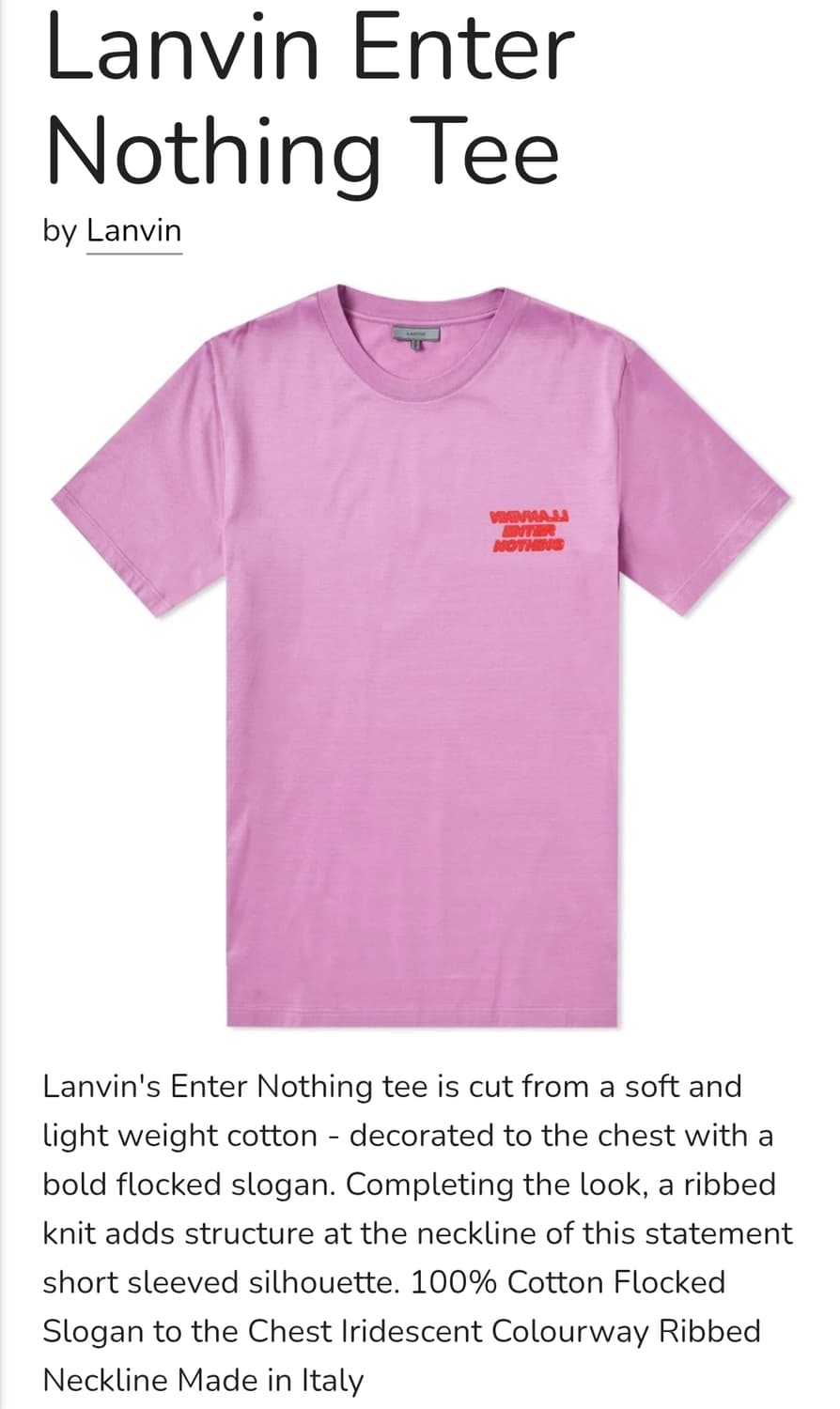 랑방 LANVIN ENTER NOTHING 티셔츠 2XL 정품 상품이미지8