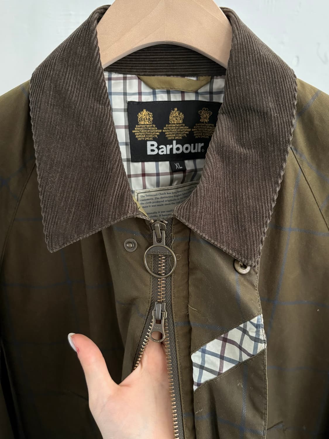 Barbour 바버 비데일 체크 왁스 자켓 상품이미지5