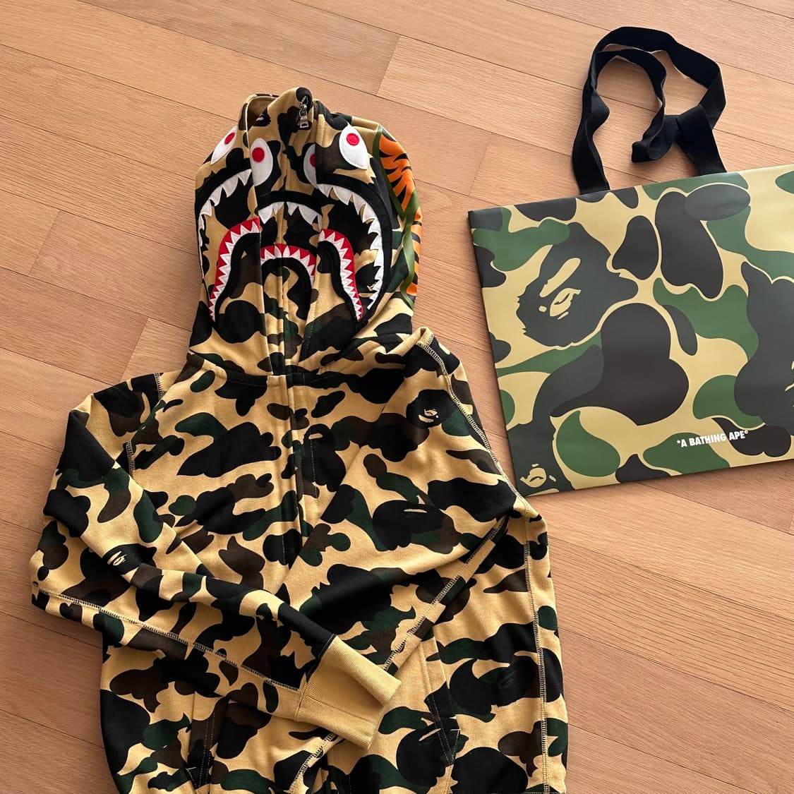 베이프 카모 더블샤크 후드집업 황계 상품이미지5