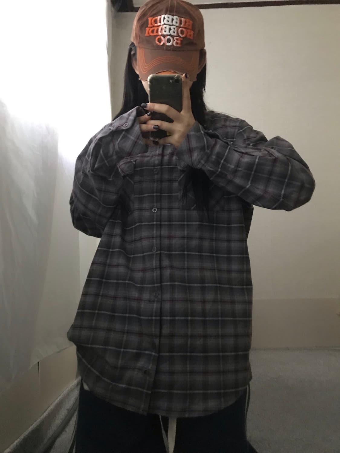 노페 그레이 오버핏 셔츠 상품이미지4