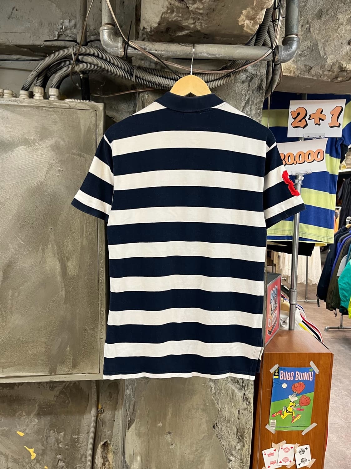 폴로 랄프로렌 빅포니 스트라이프 반팔 카라티 네이비 S #csz3807  상품이미지2