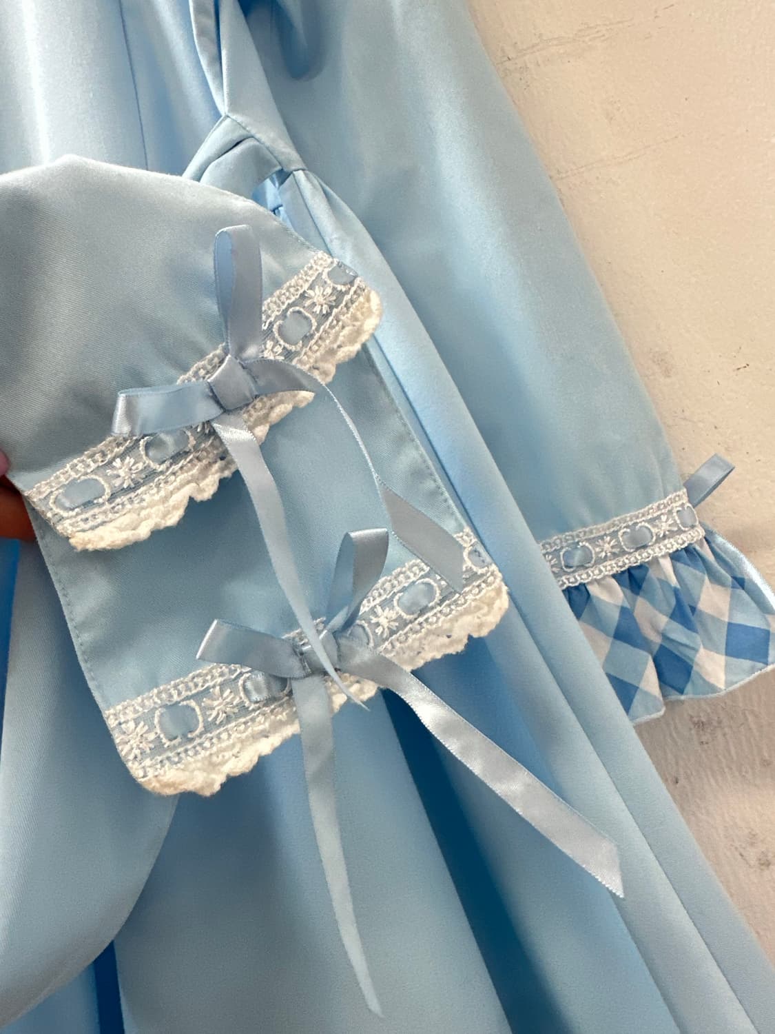 BODY LINE 바디라인 로리타 양산형 체크 레이스 카라 원피스 상품이미지5