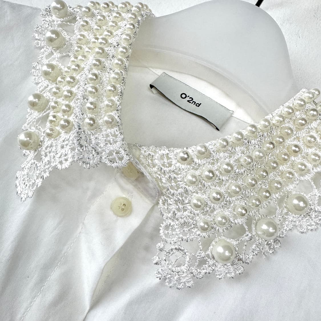 오즈세컨 진주 포인트 페이크 카라 상품이미지2