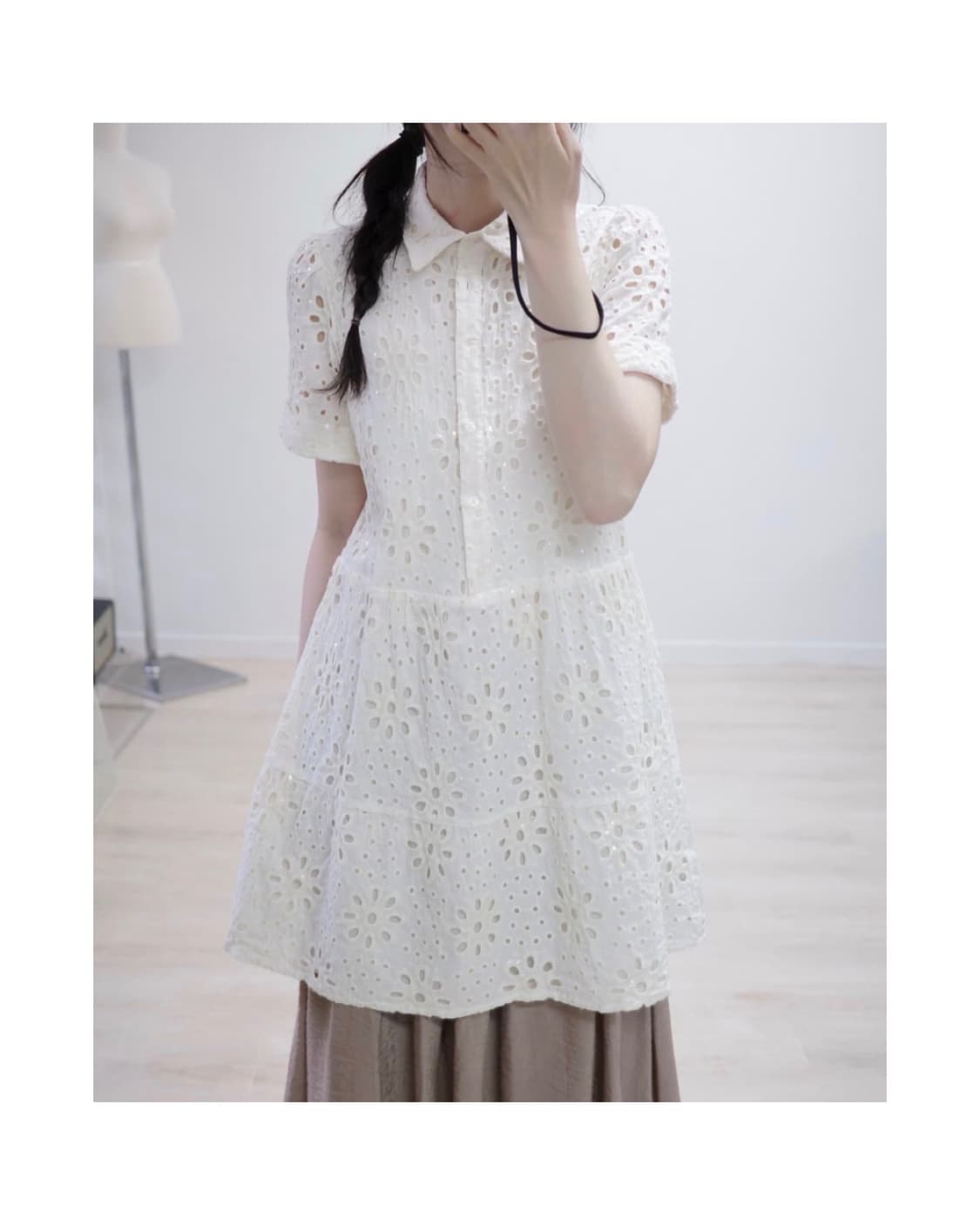 데시구알 Desigual spangle ivory One-piece 상품이미지1