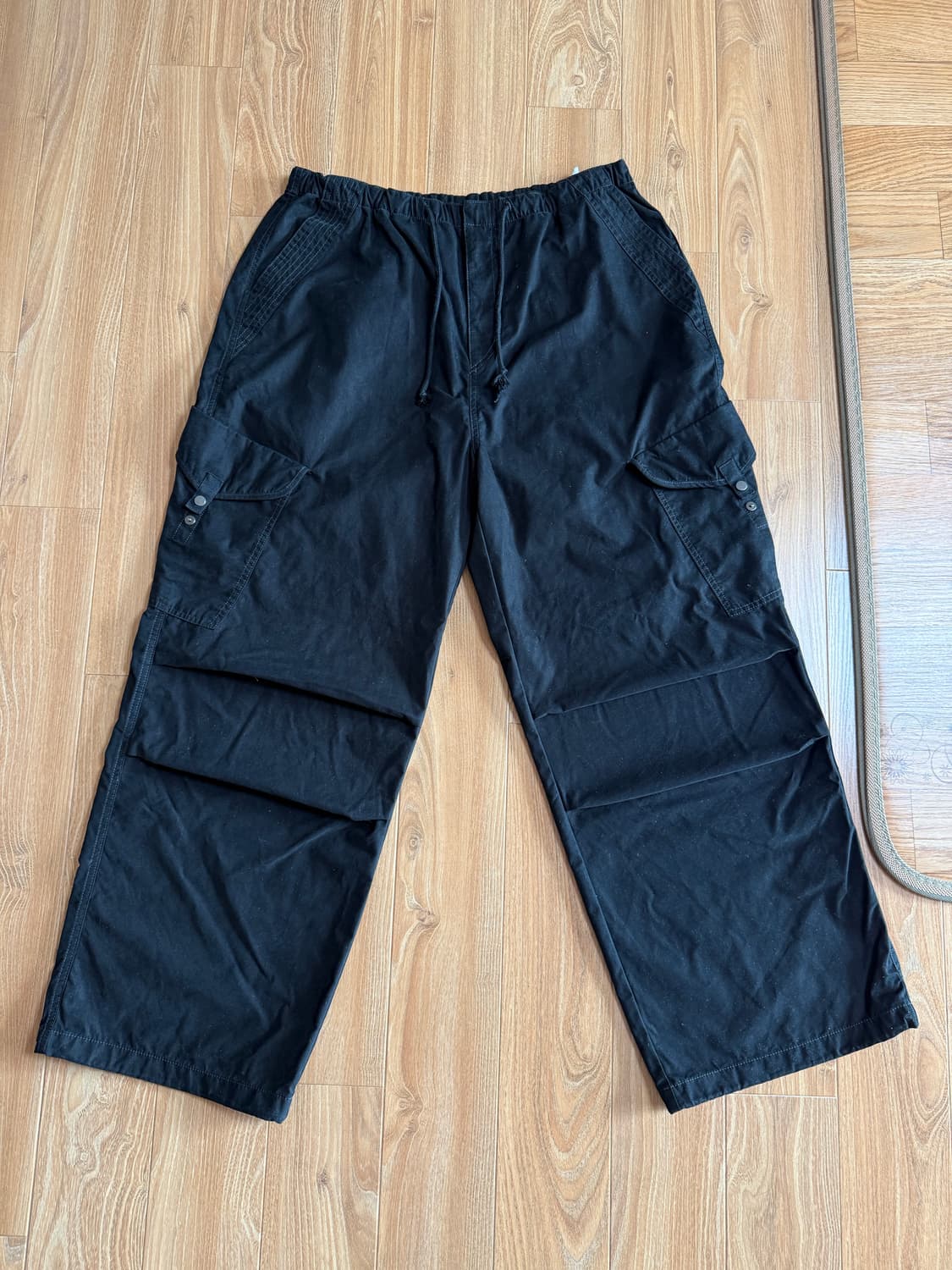 [L]인사일런스 워시드 플라이트 카고 팬츠 블랙 상품이미지2